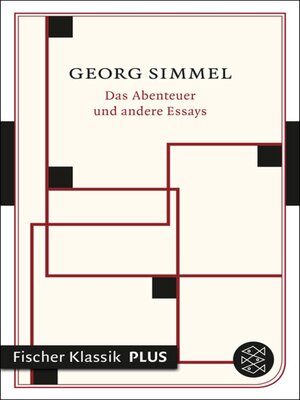 cover image of Das Abenteuer und andere Essays